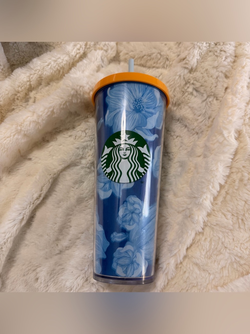 Starbucks 24 oz. Blue Cactus Flower Acrylic Tumbler
